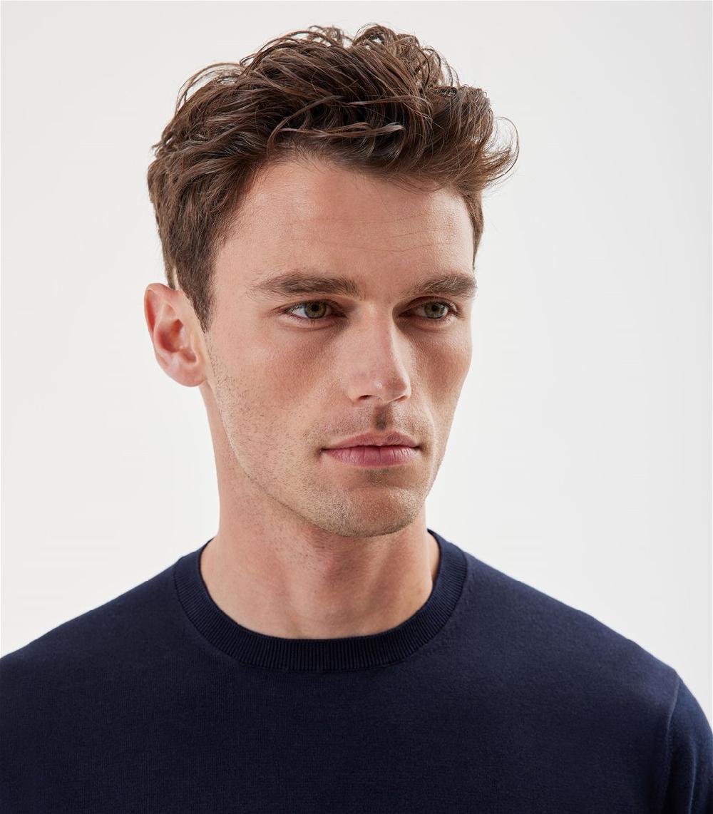 S.Moritz T-shirt blu da uomo in cotone giza | S.Moritz Sito Ufficiale Spedizione Gratuita
