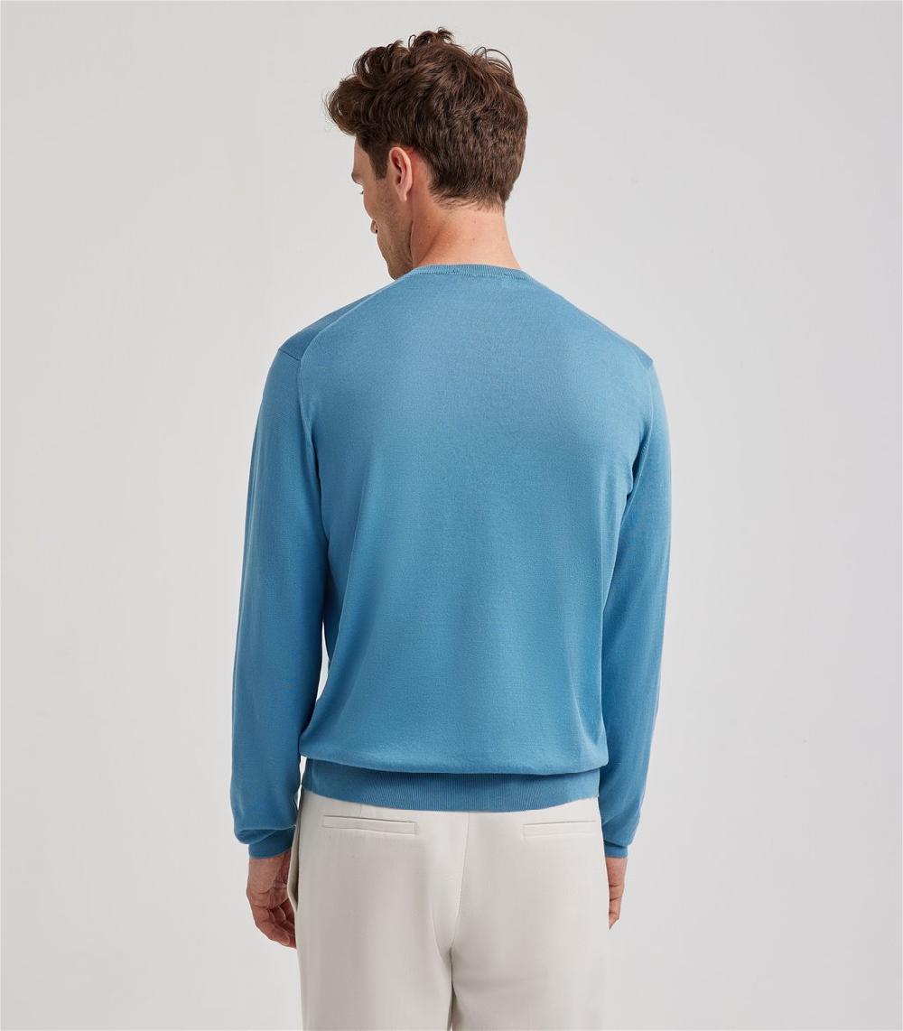 S.Moritz Maglia blu avio da uomo in cotone giza | S.Moritz Sito Ufficiale Super sconto