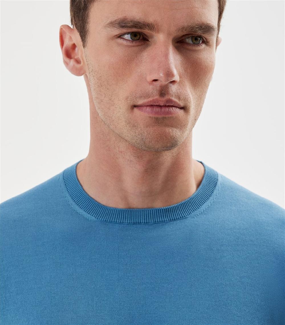 S.Moritz Maglia blu avio da uomo in cotone giza | S.Moritz Sito Ufficiale Super sconto
