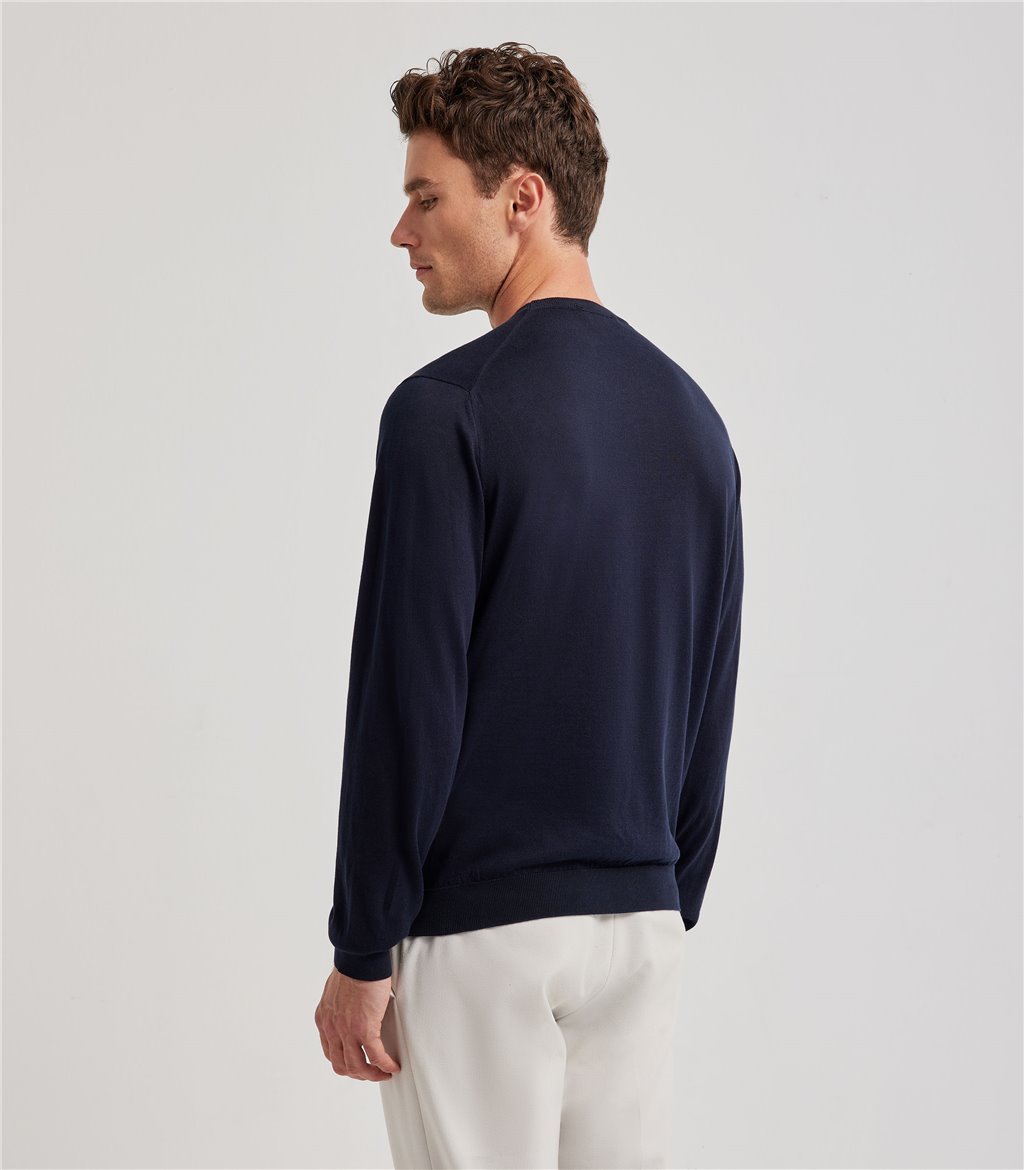 S.Moritz Maglia blu navy da uomo in cotone giza | S.Moritz Sito Ufficiale Qualità Garantita
