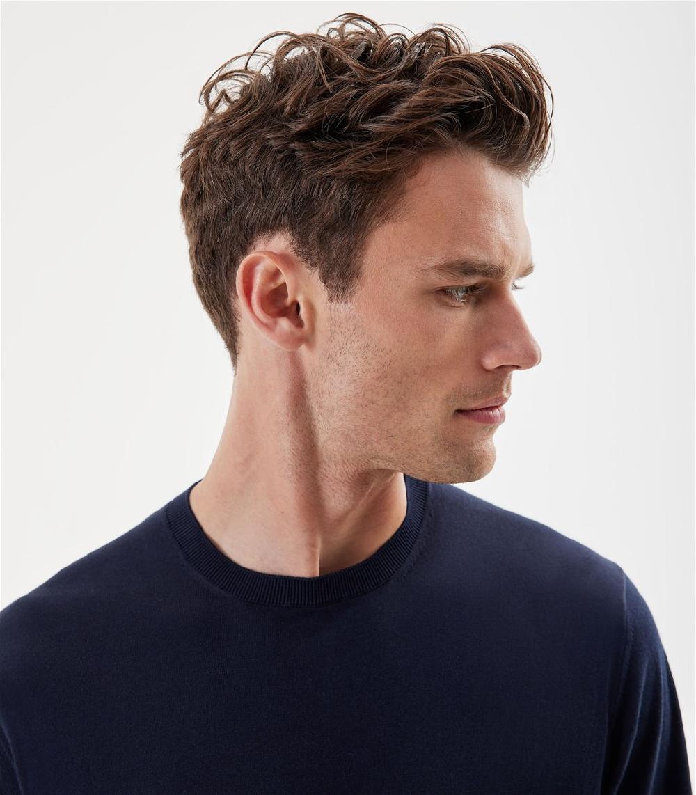S.Moritz Maglia blu navy da uomo in cotone giza | S.Moritz Sito Ufficiale Qualità Garantita