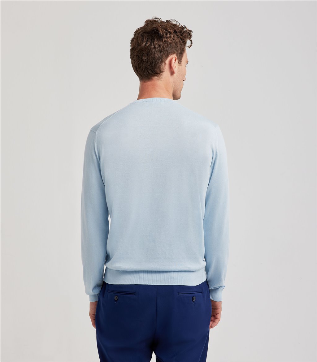 S.Moritz Maglia celeste da uomo in cotone giza | S.Moritz Sito Ufficiale Acquista Ora