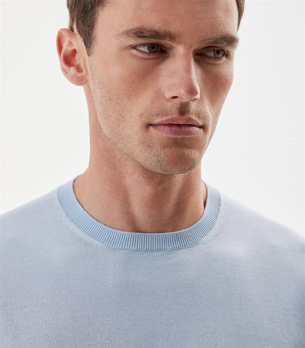 S.Moritz Maglia celeste da uomo in cotone giza | S.Moritz Sito Ufficiale Acquista Ora