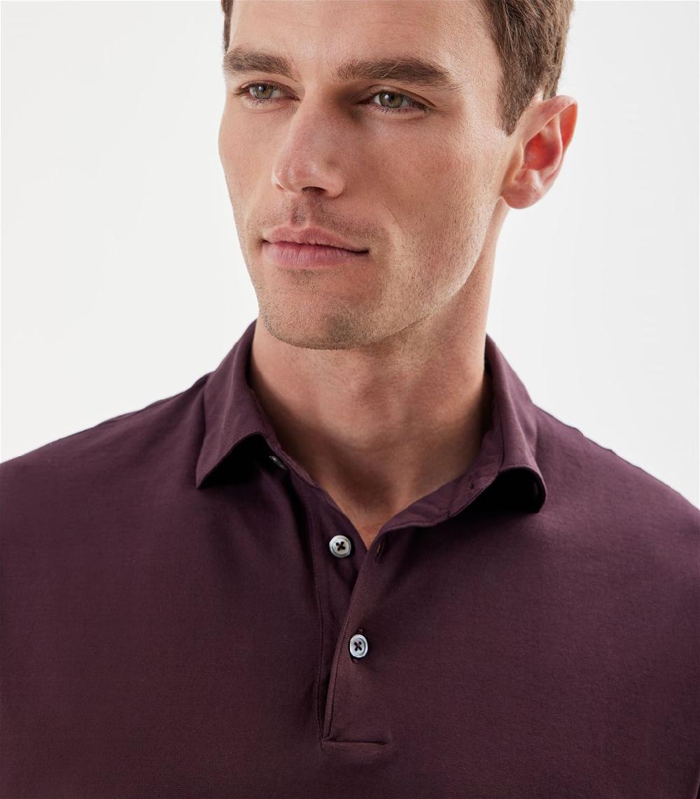 S.Moritz Polo amarena da uomo in cotone crepe | S.Moritz Sito Ufficiale Saldi