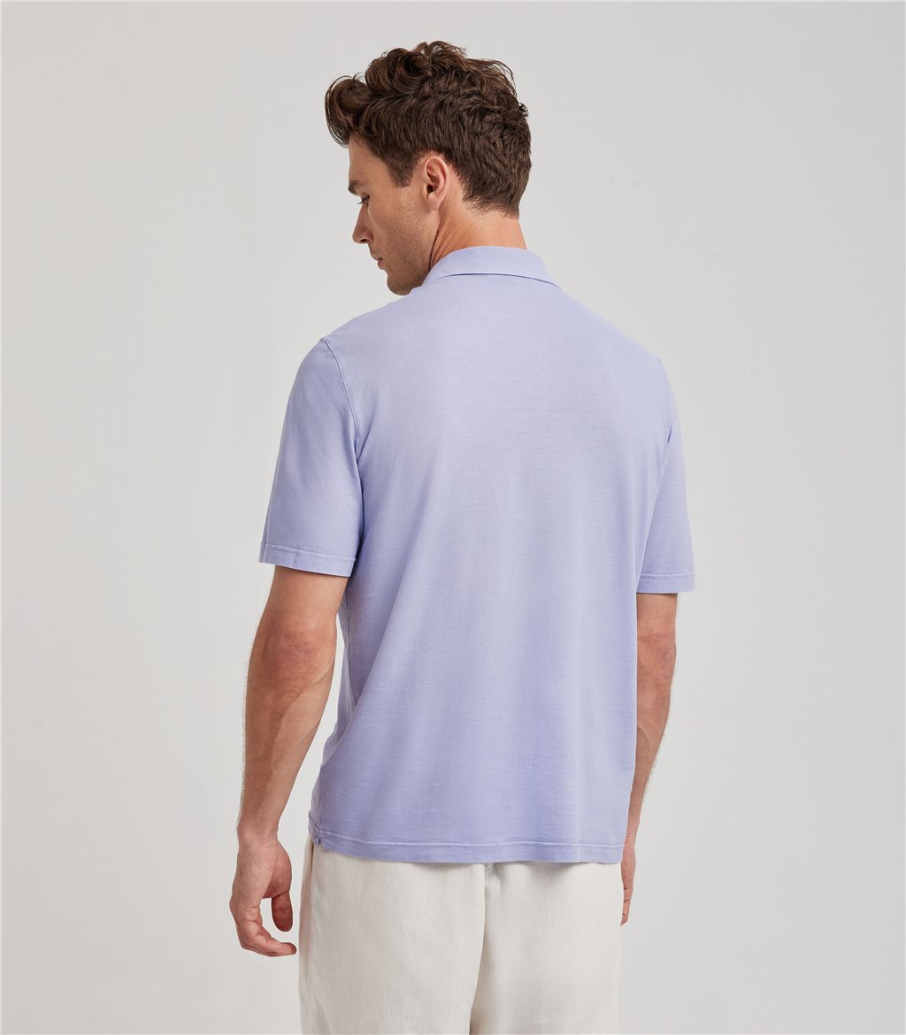 S.Moritz Polo lilla da uomo in cotone crepe | S.Moritz Sito Ufficiale Saldi Di Fabbrica