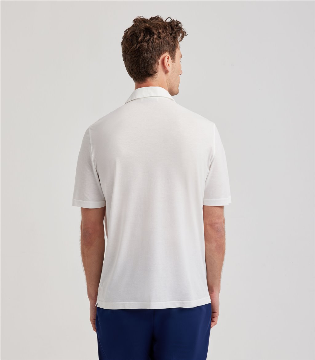 S.Moritz Polo bianca da uomo in cotone crepe | S.Moritz Sito Ufficiale I Più Venduti