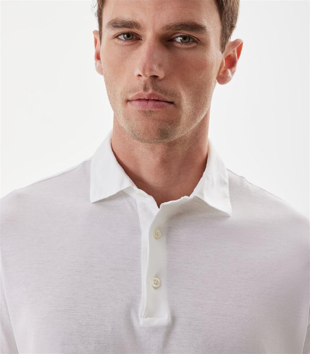 S.Moritz Polo bianca da uomo in cotone crepe | S.Moritz Sito Ufficiale I Più Venduti