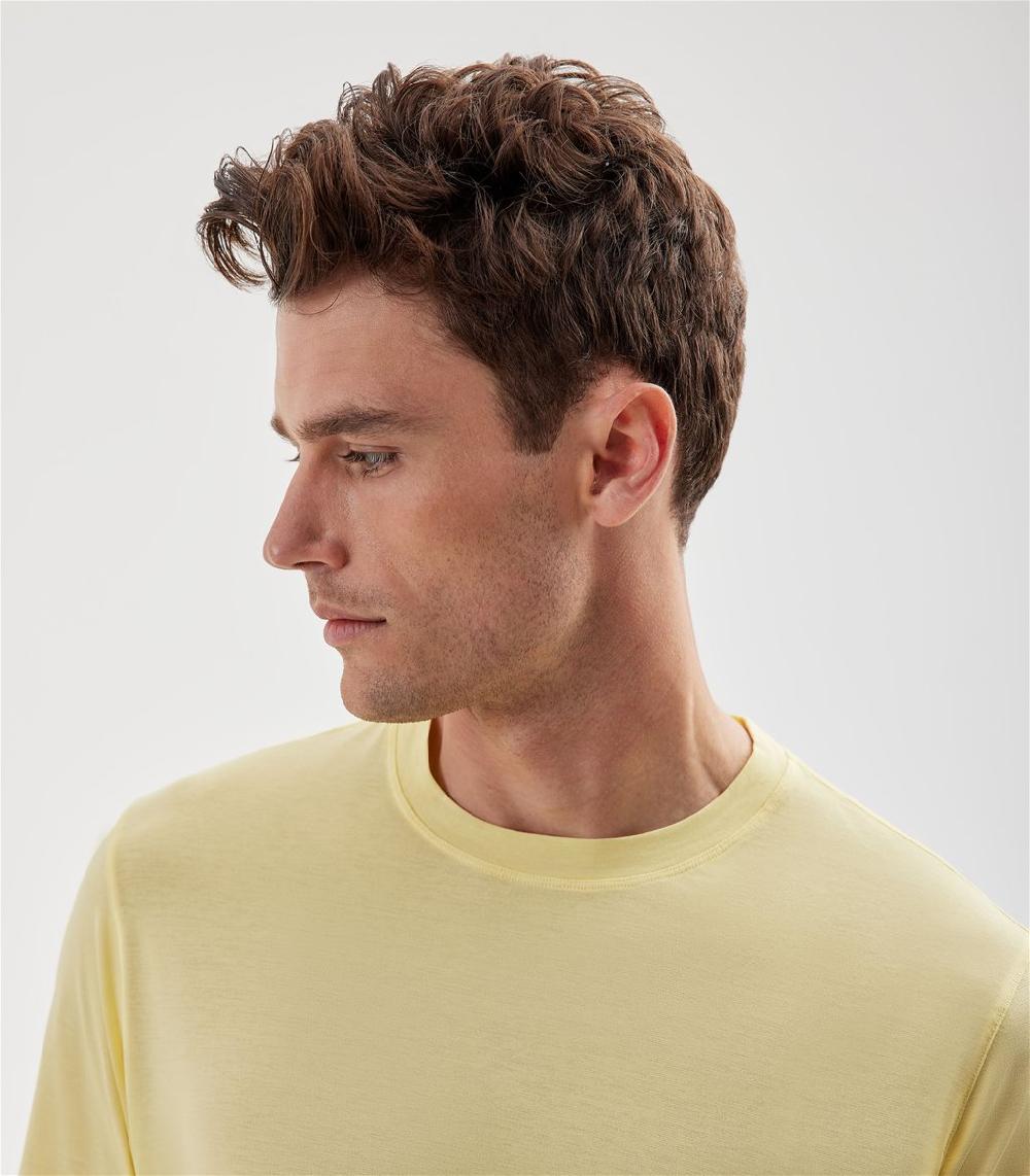 S.Moritz T-shirt gialla da uomo in cotone crepe | S.Moritz Sito Ufficiale Soddisfazione Garantita