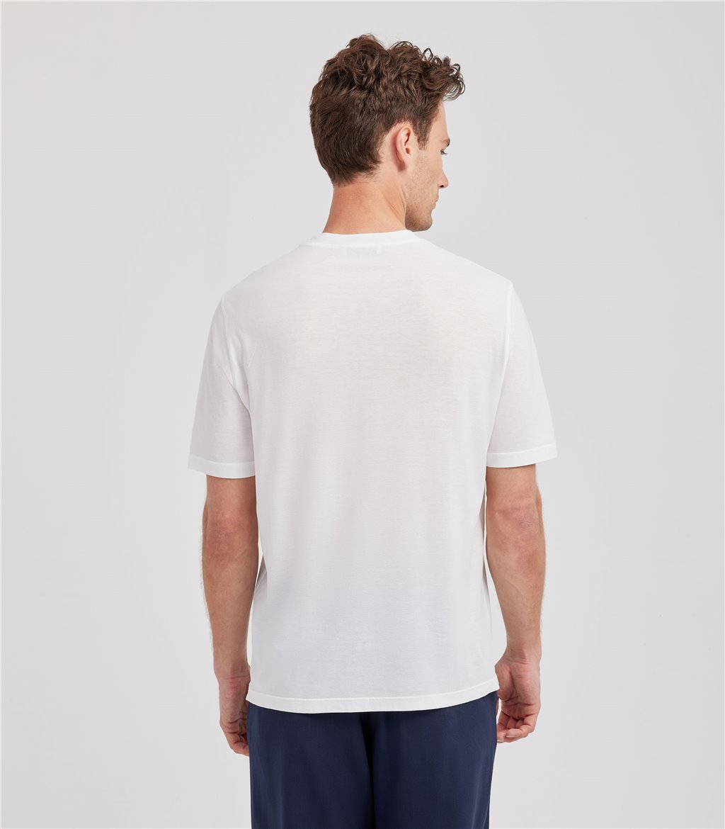 S.Moritz T-shirt bianca da uomo in cotone crepe | S.Moritz Sito Ufficiale Negozi Online