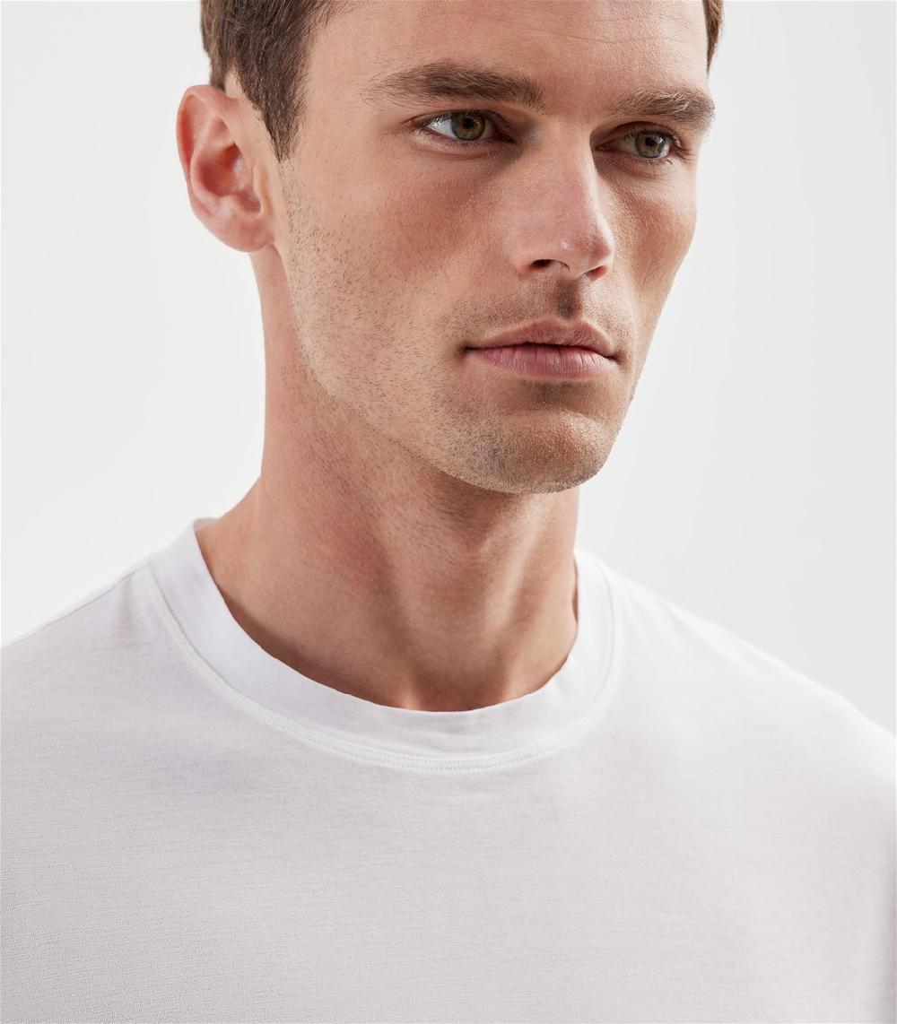 S.Moritz T-shirt bianca da uomo in cotone crepe | S.Moritz Sito Ufficiale Negozi Online