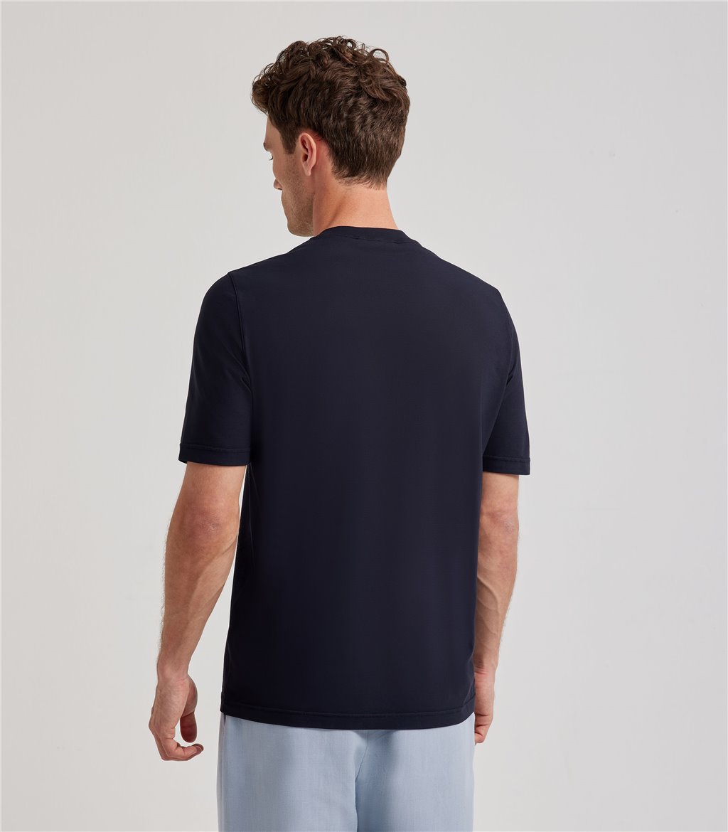 S.Moritz T-shirt blu da uomo in cotone crepe | S.Moritz Sito Ufficiale Acquista Ora