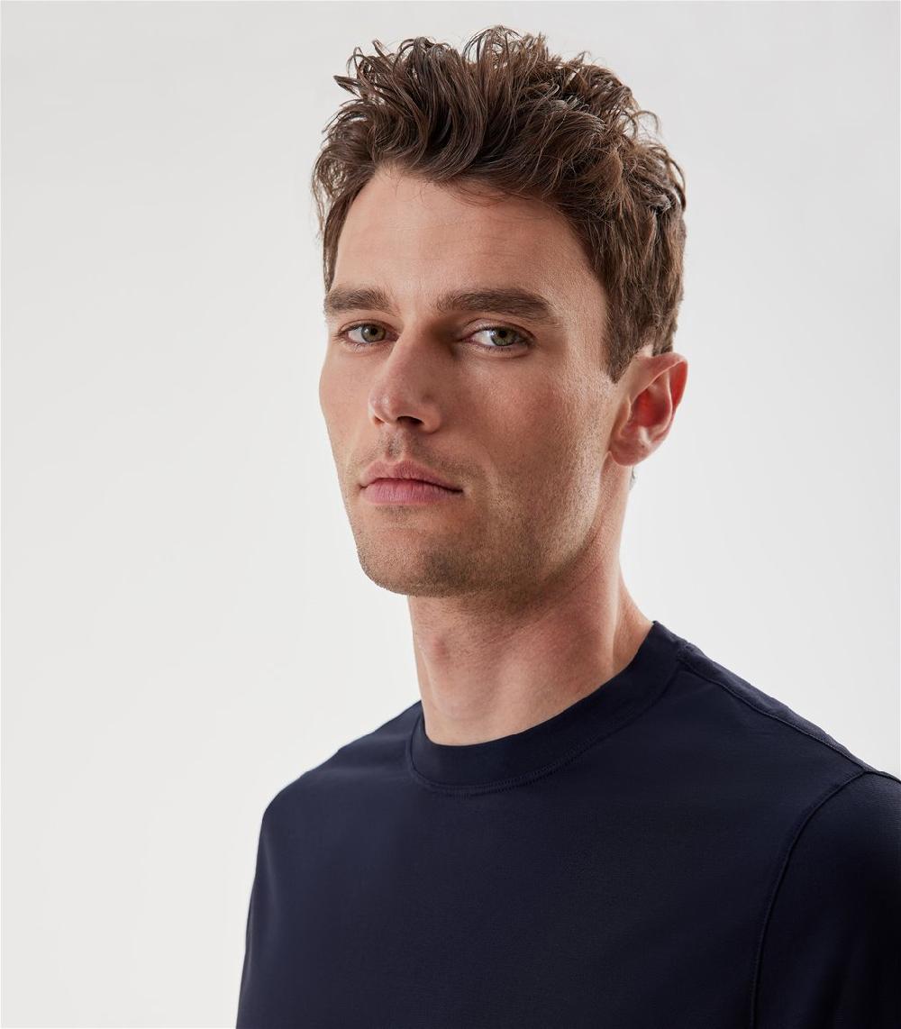 S.Moritz T-shirt blu da uomo in cotone crepe | S.Moritz Sito Ufficiale Acquista Ora