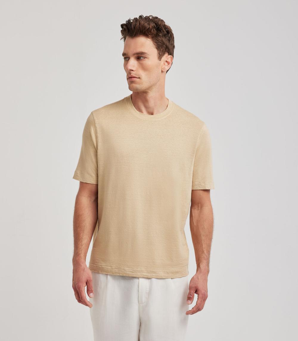 S.Moritz T-shirt beige da uomo in jersey lino | S.Moritz Sito Ufficiale Promozione Limitata