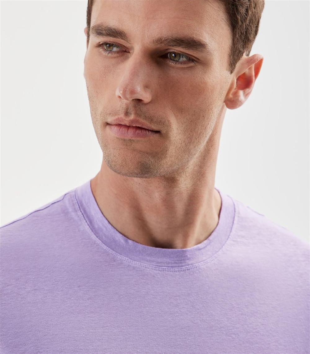 S.Moritz T-shirt lilla da uomo in jersey lino | S.Moritz Sito Ufficiale Shopping Online