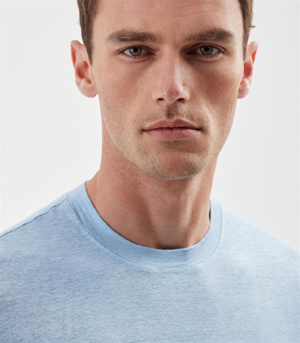 S.Moritz T-shirt cielo da uomo in jersey lino | S.Moritz Sito Ufficiale Affare Del Giorno
