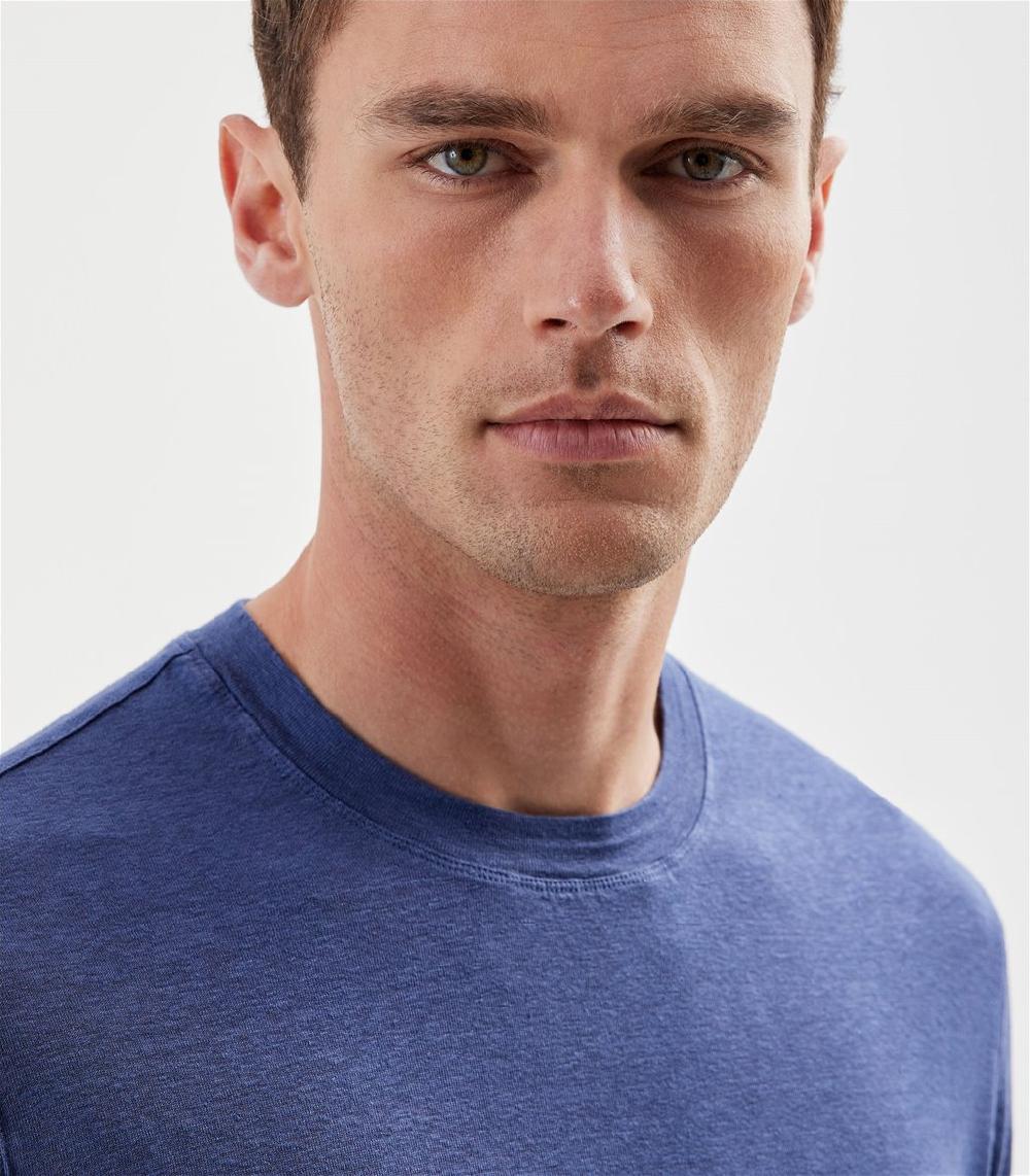 S.Moritz T-shirt blu royal da uomo in jersey lino | S.Moritz Sito Ufficiale Spedizione gratuita
