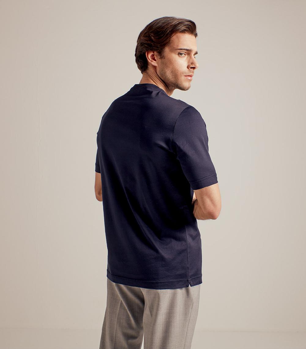 S.Moritz T-SHIRT IN COTONE SUPERFINE - BLU NAVY Offerte