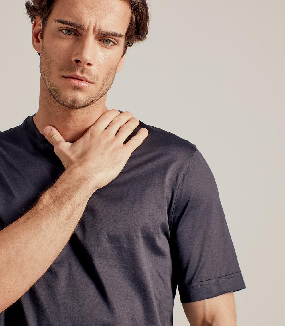 S.Moritz T-SHIRT IN COTONE SUPERFINE - GRIGIO ANTRACITE Hotsell