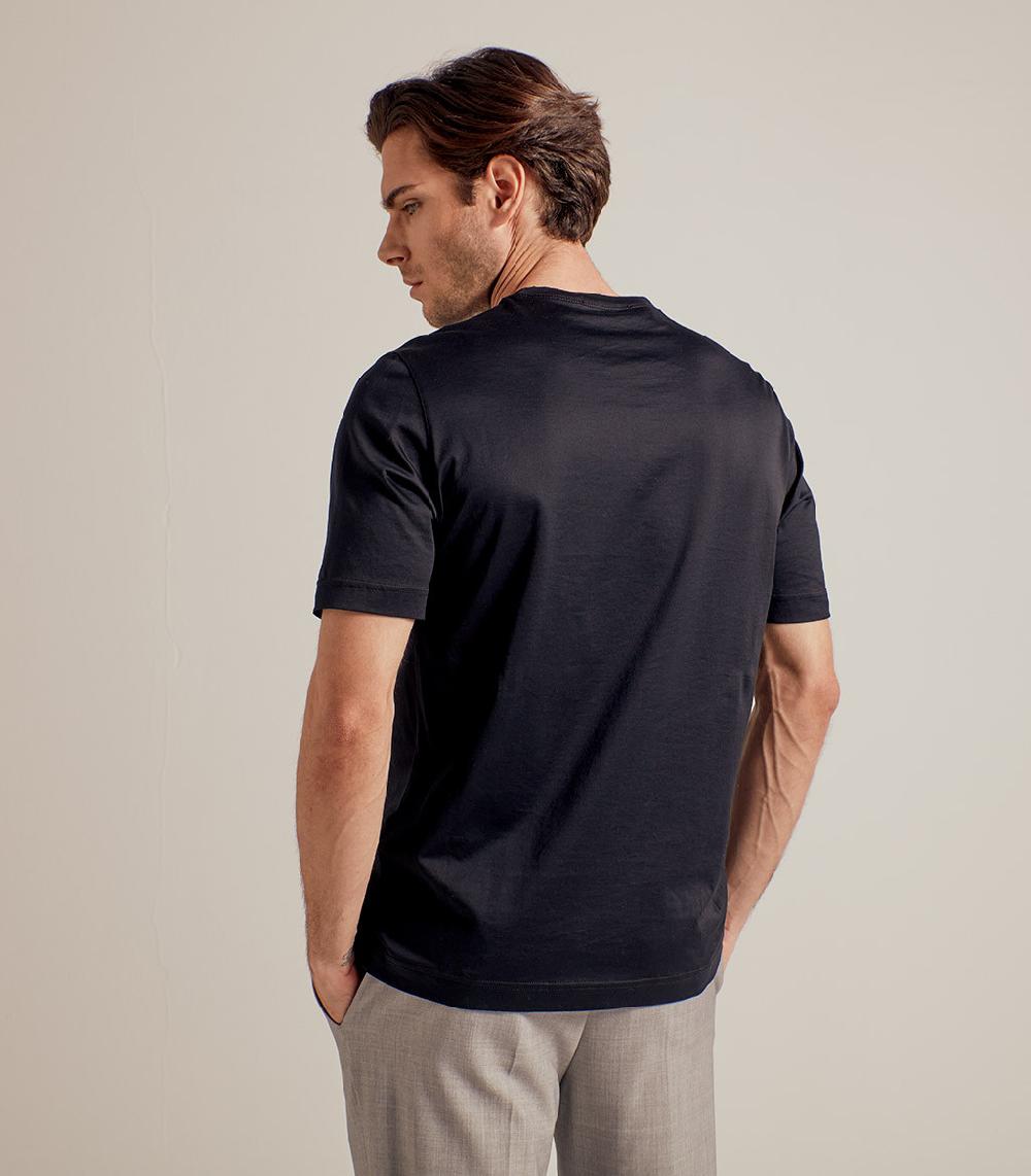 S.Moritz T-SHIRT IN COTONE SUPERFINE - NERO Vendita Calda