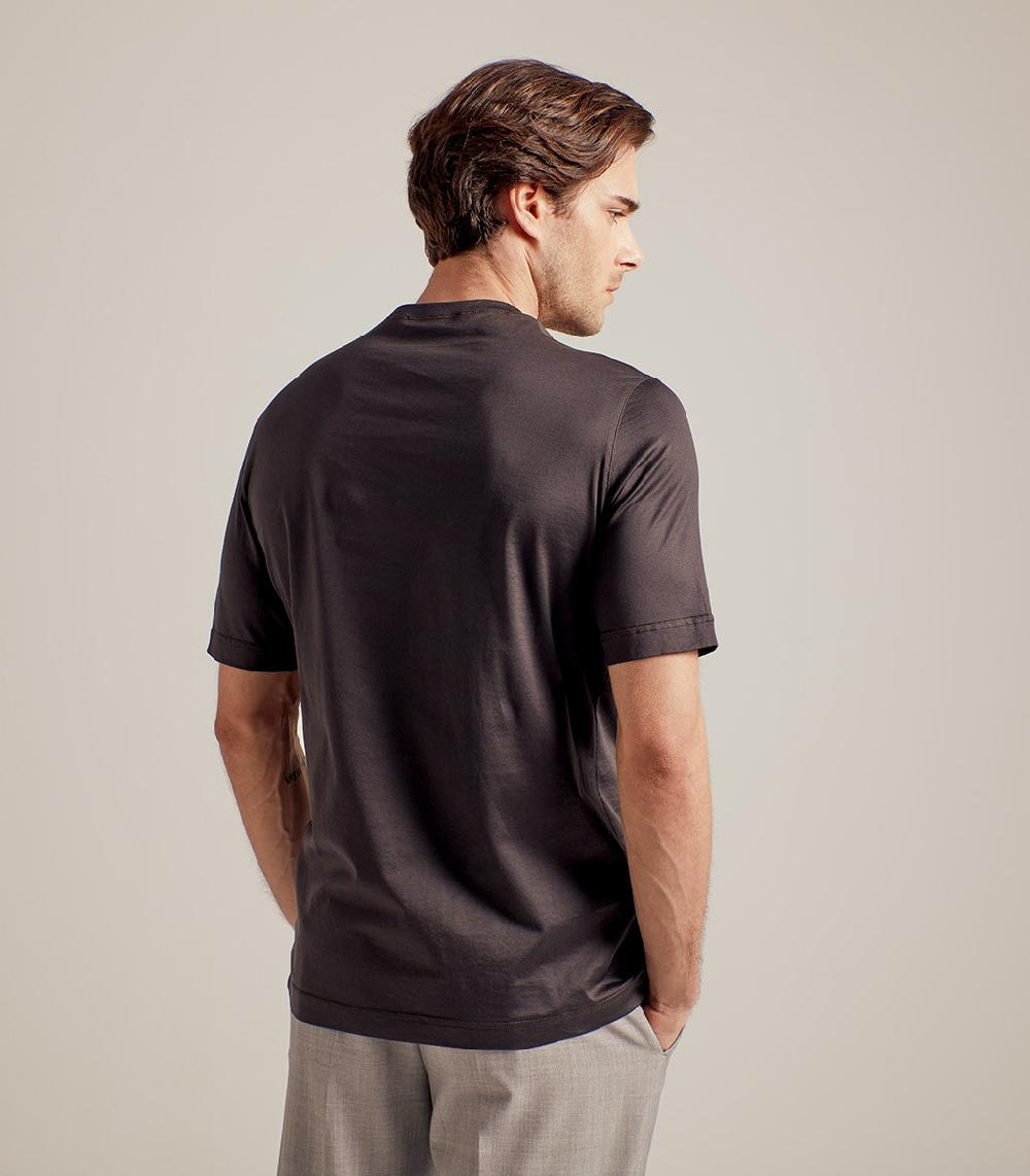 S.Moritz T-SHIRT IN COTONE SUPERFINE - MARRONE Vendita Economica