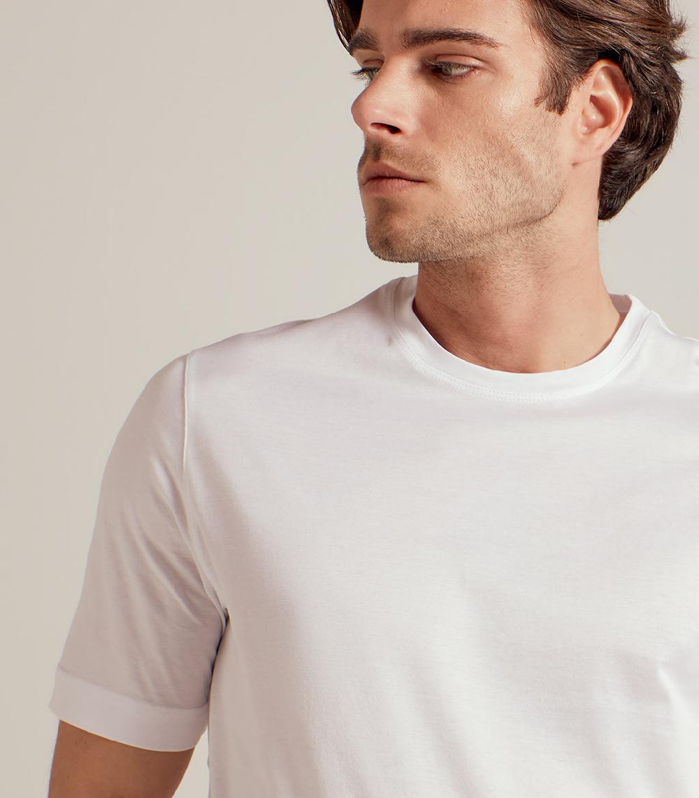 S.Moritz T-SHIRT IN COTONE SUPERFINE - BIANCO Saldi Di Fabbrica