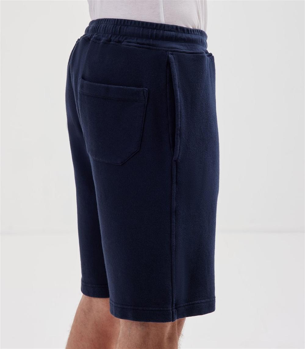 S.Moritz Bermuda da uomo in felpa blu navy | S.Moritz Sito Ufficiale Moda