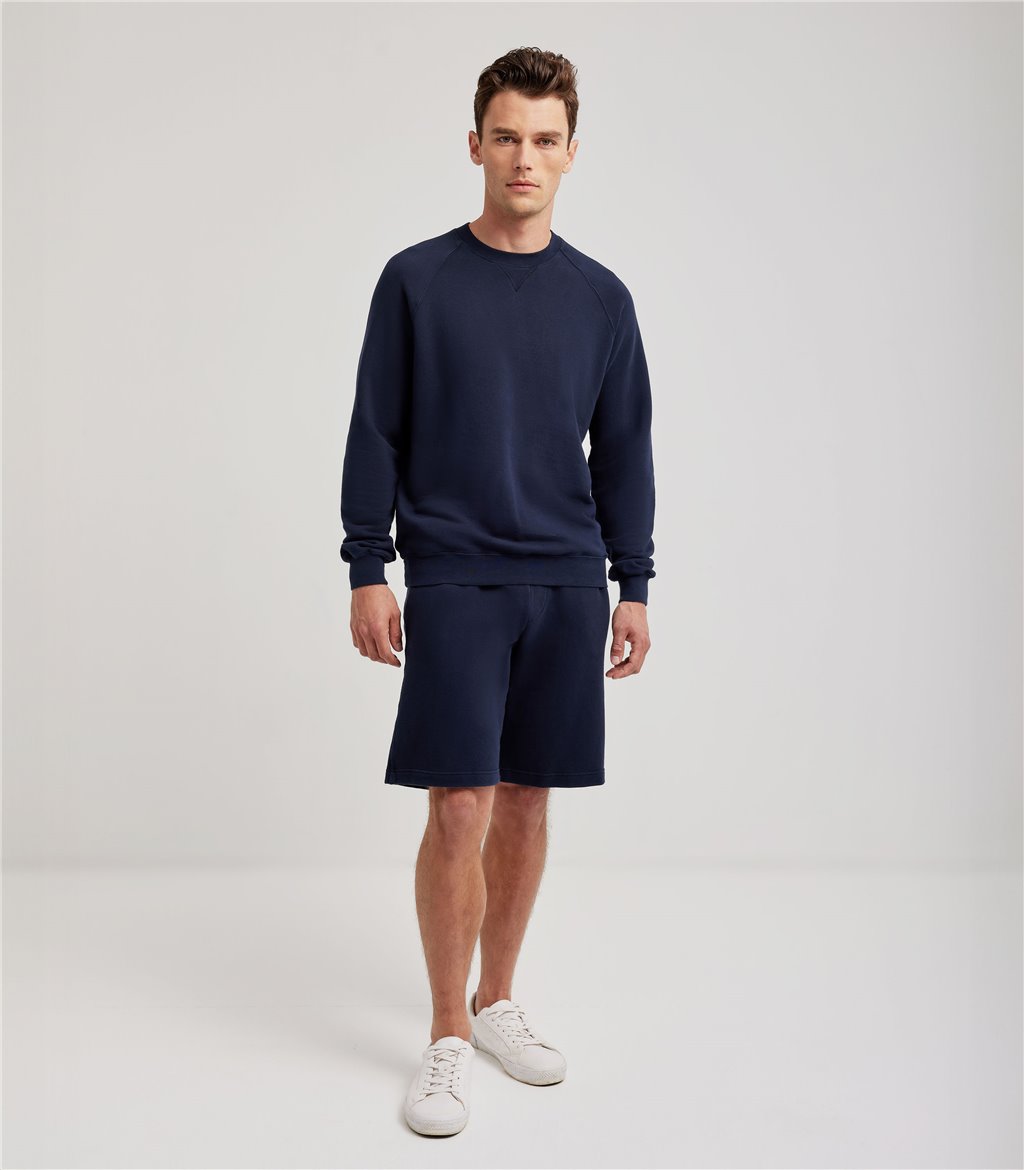 S.Moritz Bermuda da uomo in felpa blu navy | S.Moritz Sito Ufficiale Moda