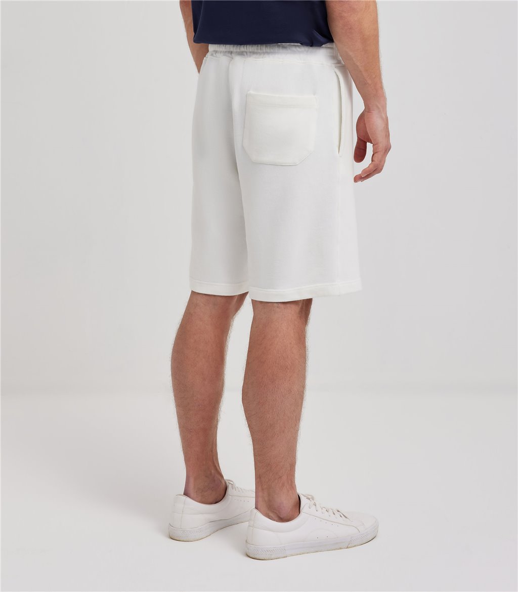 S.Moritz Bermuda da uomo in felpa off white | S.Moritz Sito Ufficiale 2025