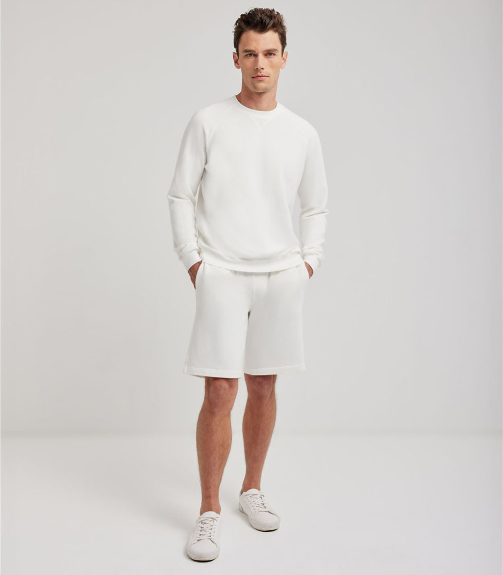 S.Moritz Bermuda da uomo in felpa off white | S.Moritz Sito Ufficiale 2025