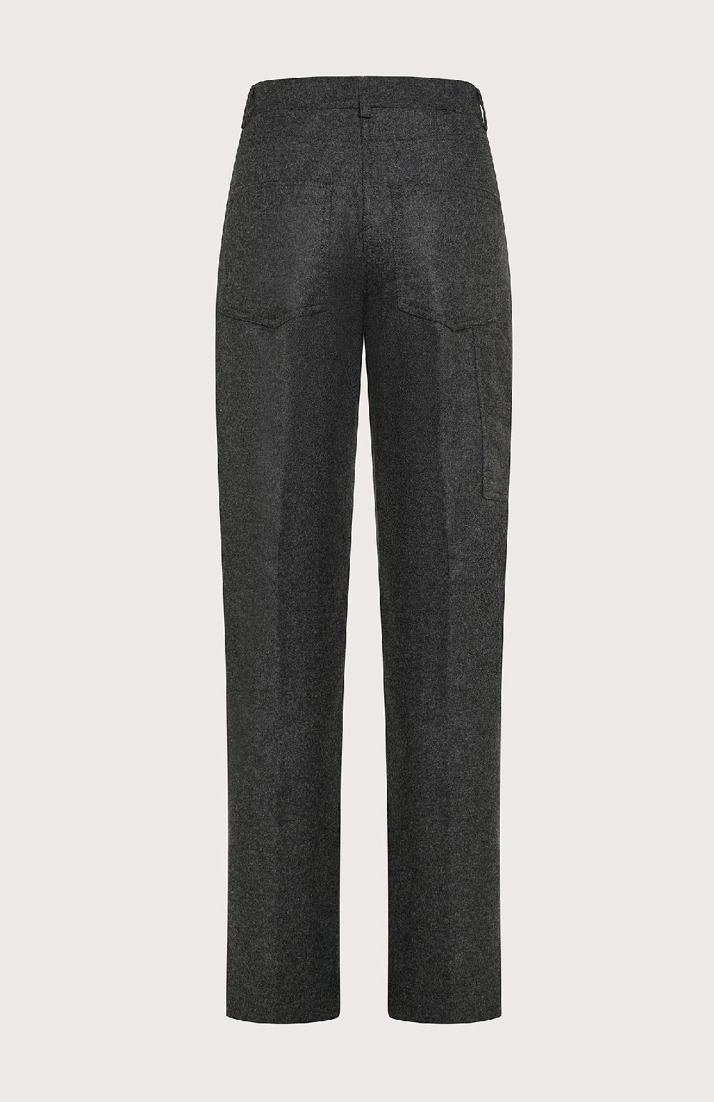 Seventy Pantaloni lunghi a vita alta in flanella - Col. Grigio Outlet