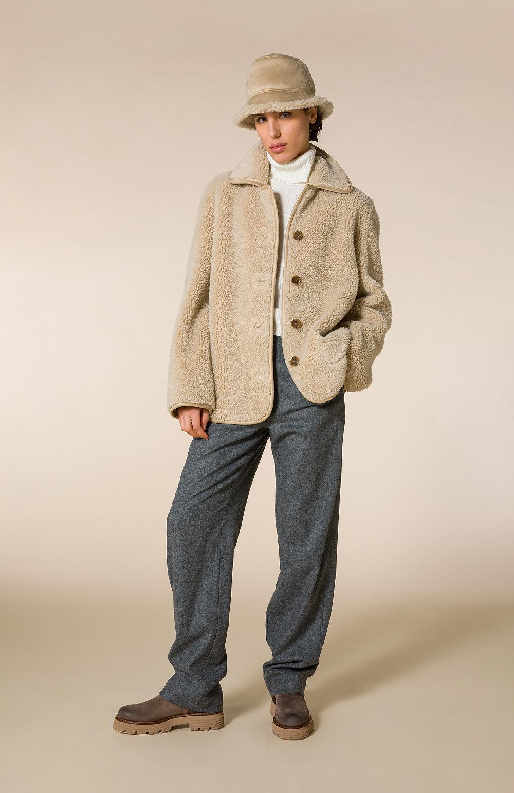 Seventy Pantaloni lunghi a vita alta in flanella - Col. Grigio Outlet