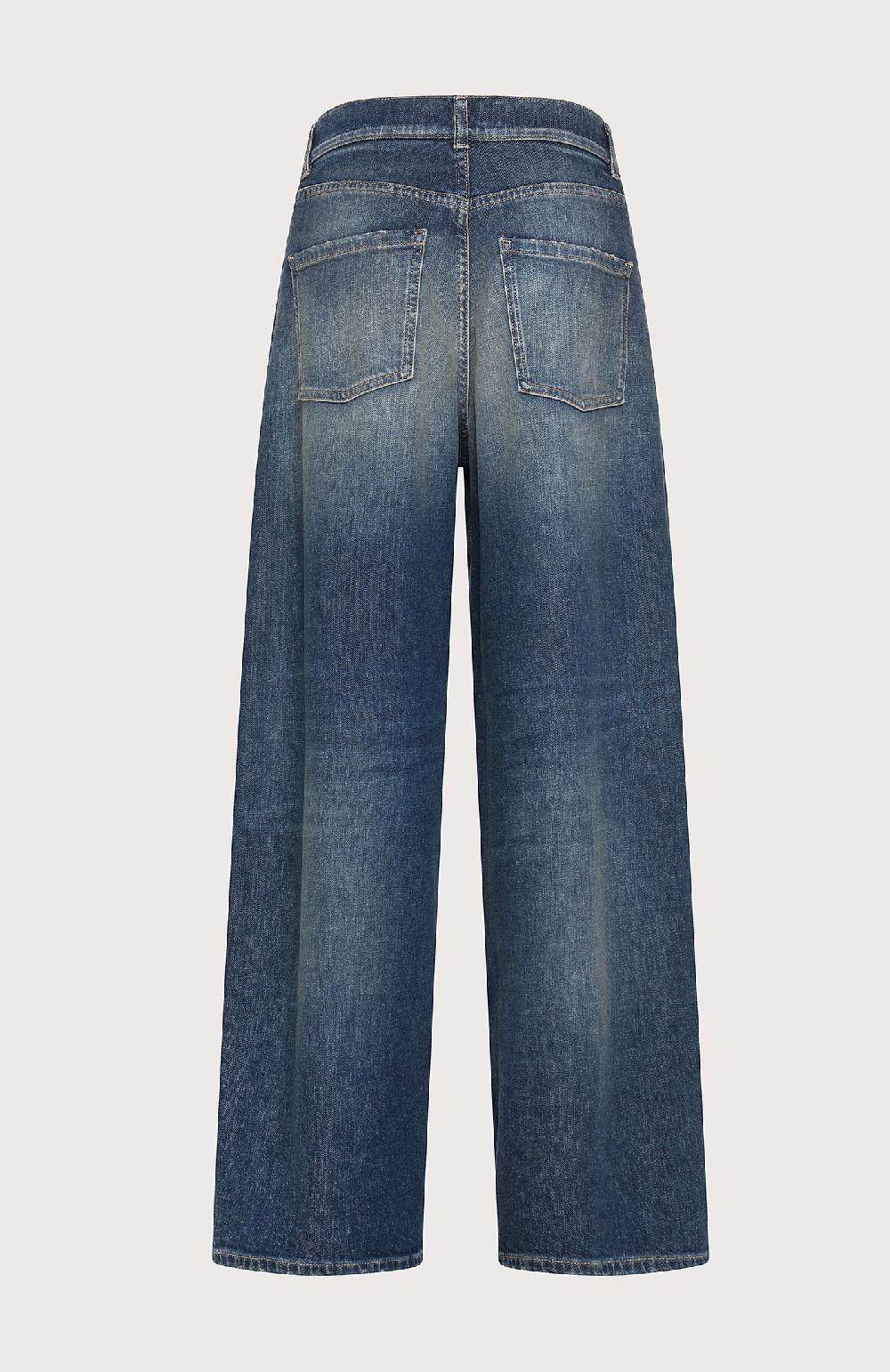 Seventy Jeans lunghi a vita alta in denim washed - Col. Blu Offerte