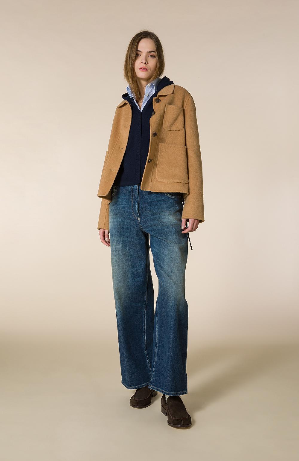 Seventy Jeans lunghi a vita alta in denim washed - Col. Blu Offerte