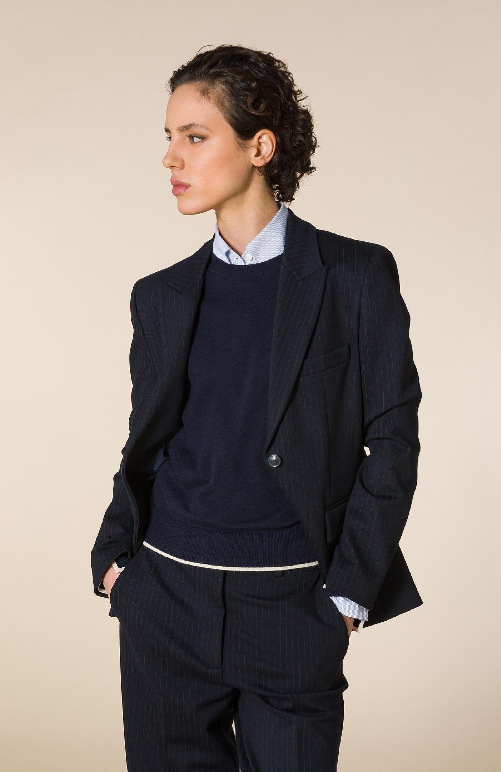 Seventy Camicia taglio corto a righe - Col. Blu Hotsell