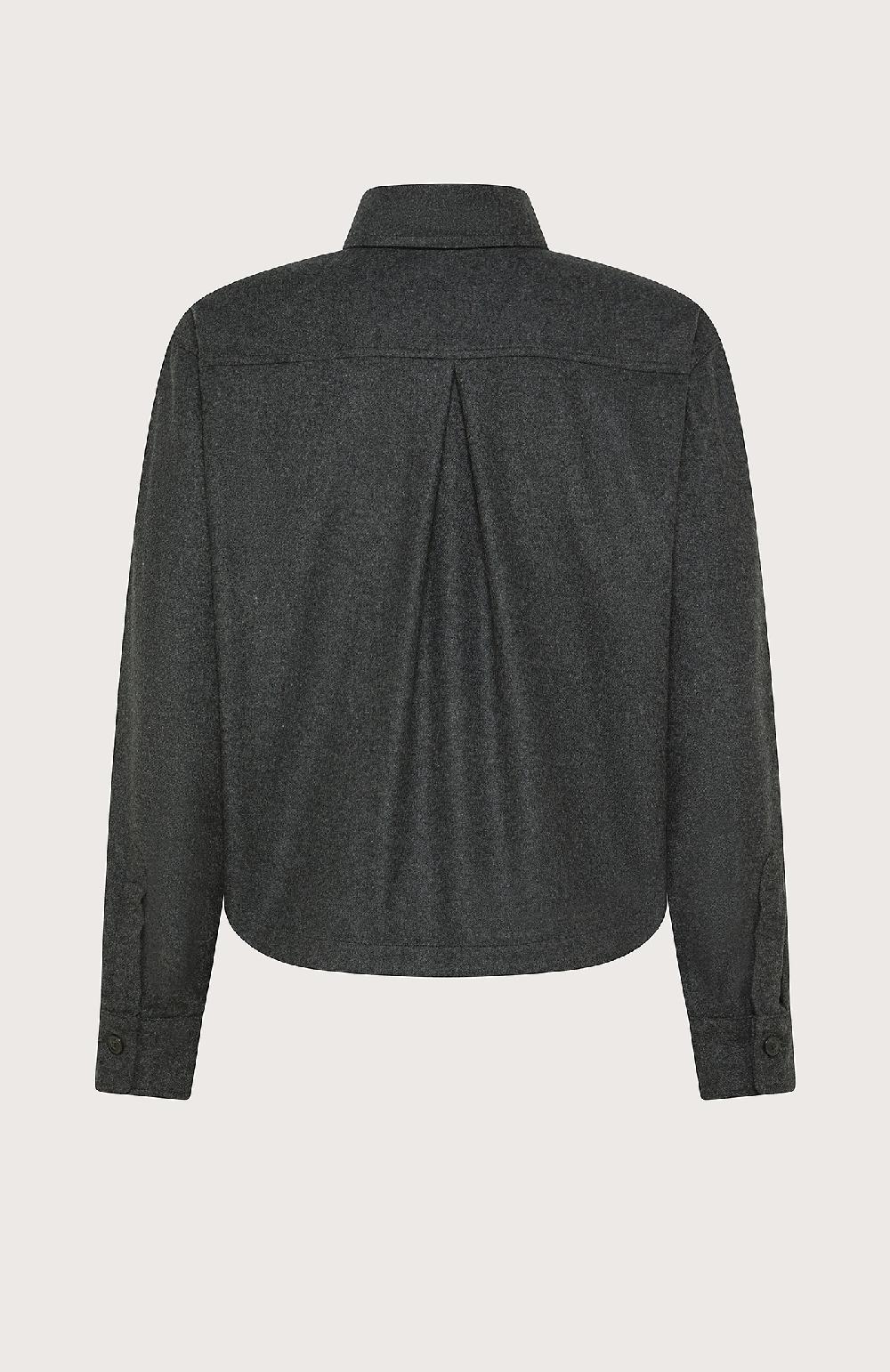 Seventy Overshirt boxy in flanella misto lana - Col. Grigio Vendita Calda
