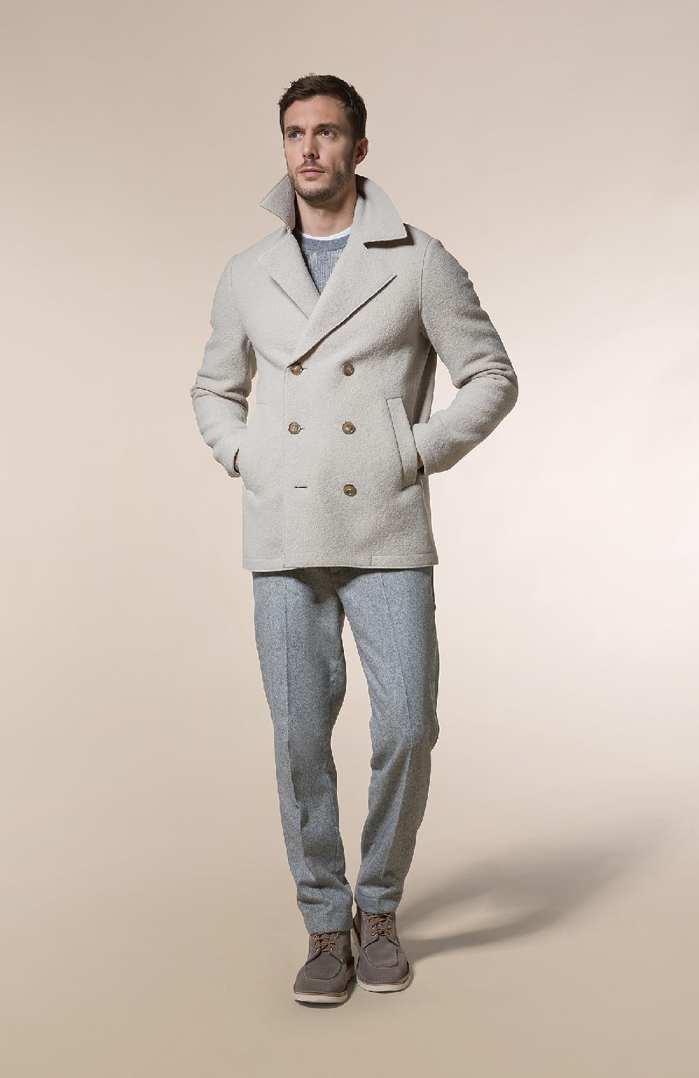Seventy Cappotto corto doppiopetto in lana cotta pesante - Col. Neutro 2025