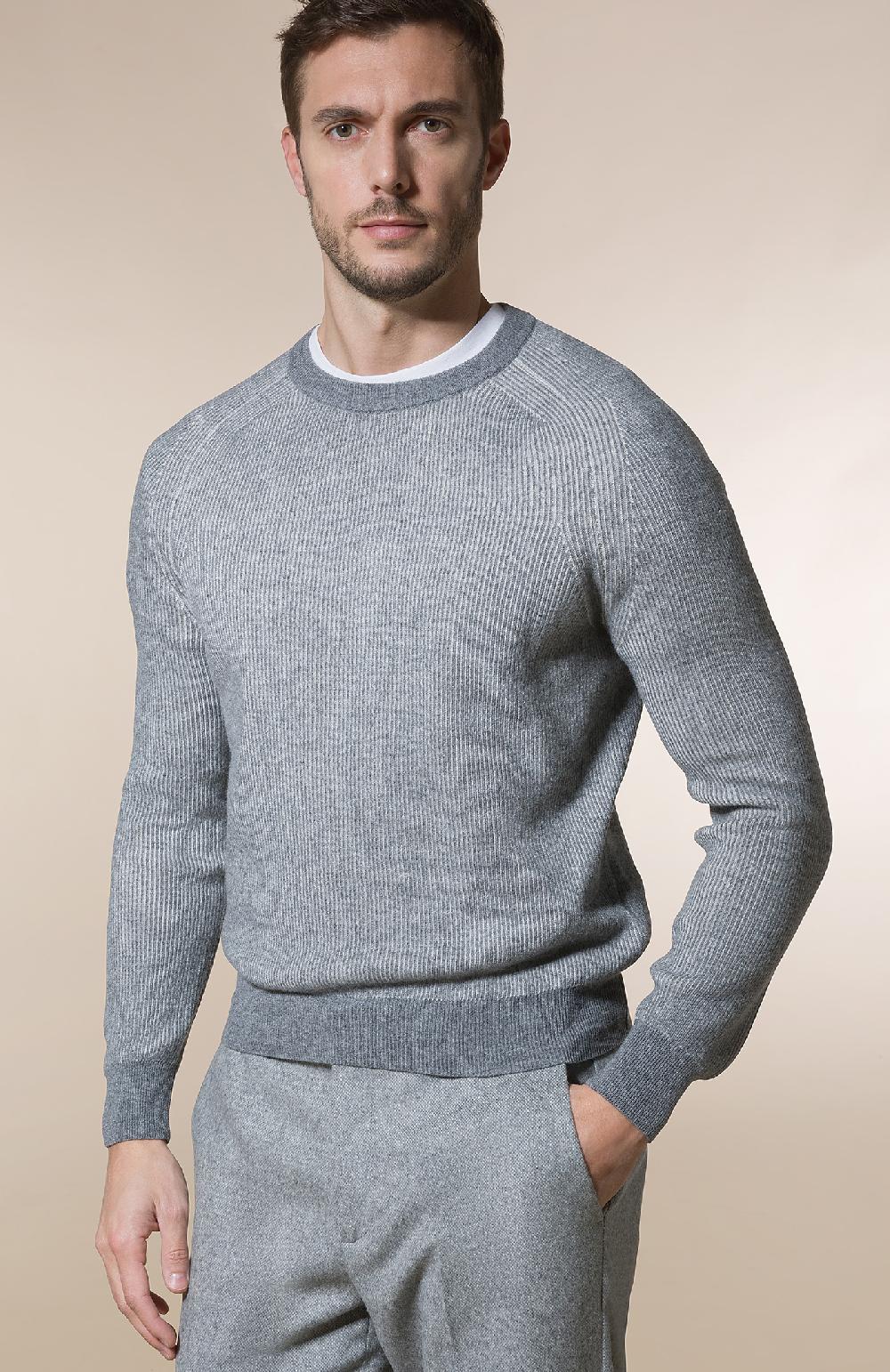 Seventy Maglioncino girocolla costa inglese - Col. Grigio In Linea