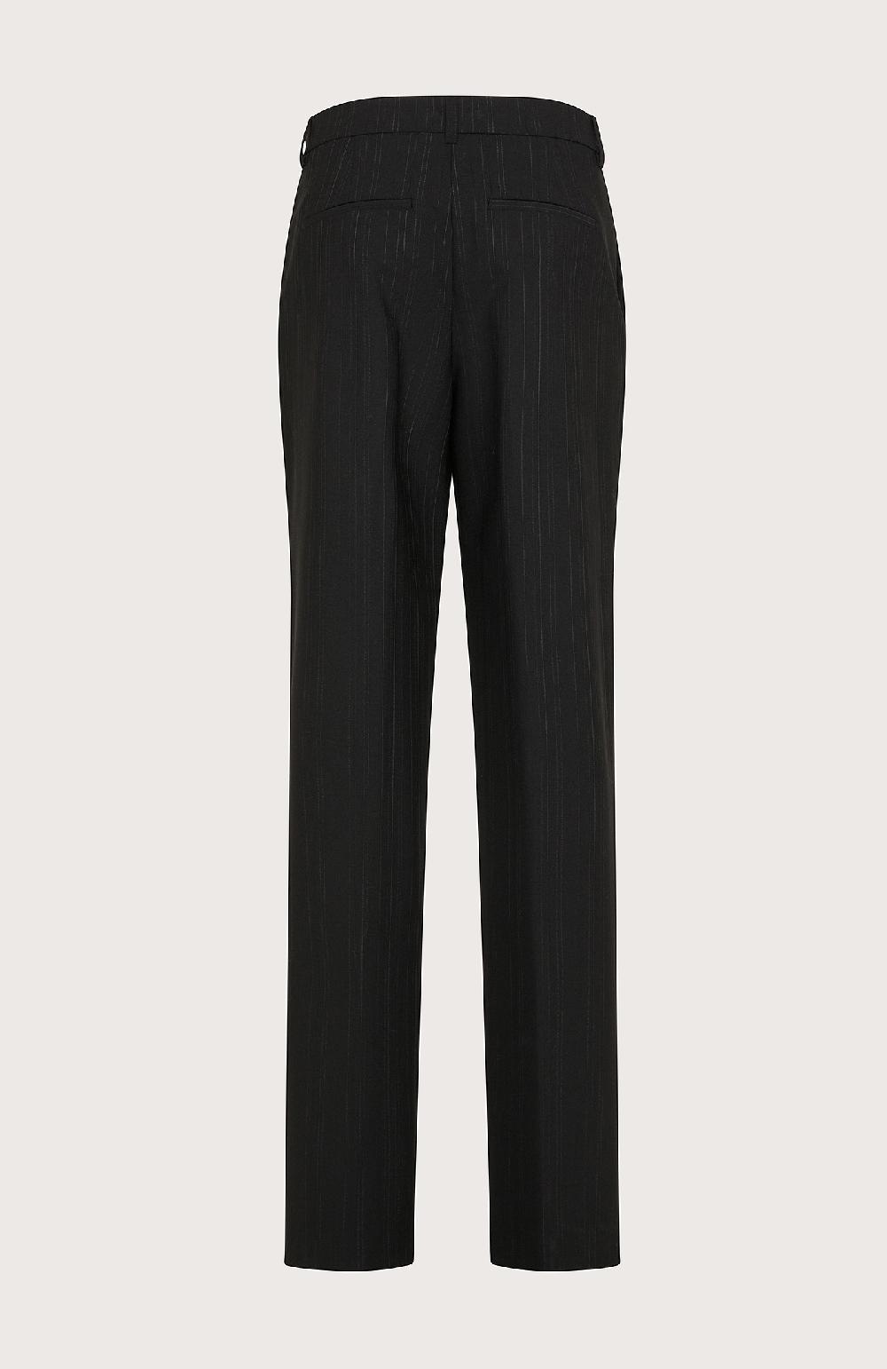 Seventy Pantalone lungo a gamba dritta in misto lana gessato - Col. Nero Acquista Ora
