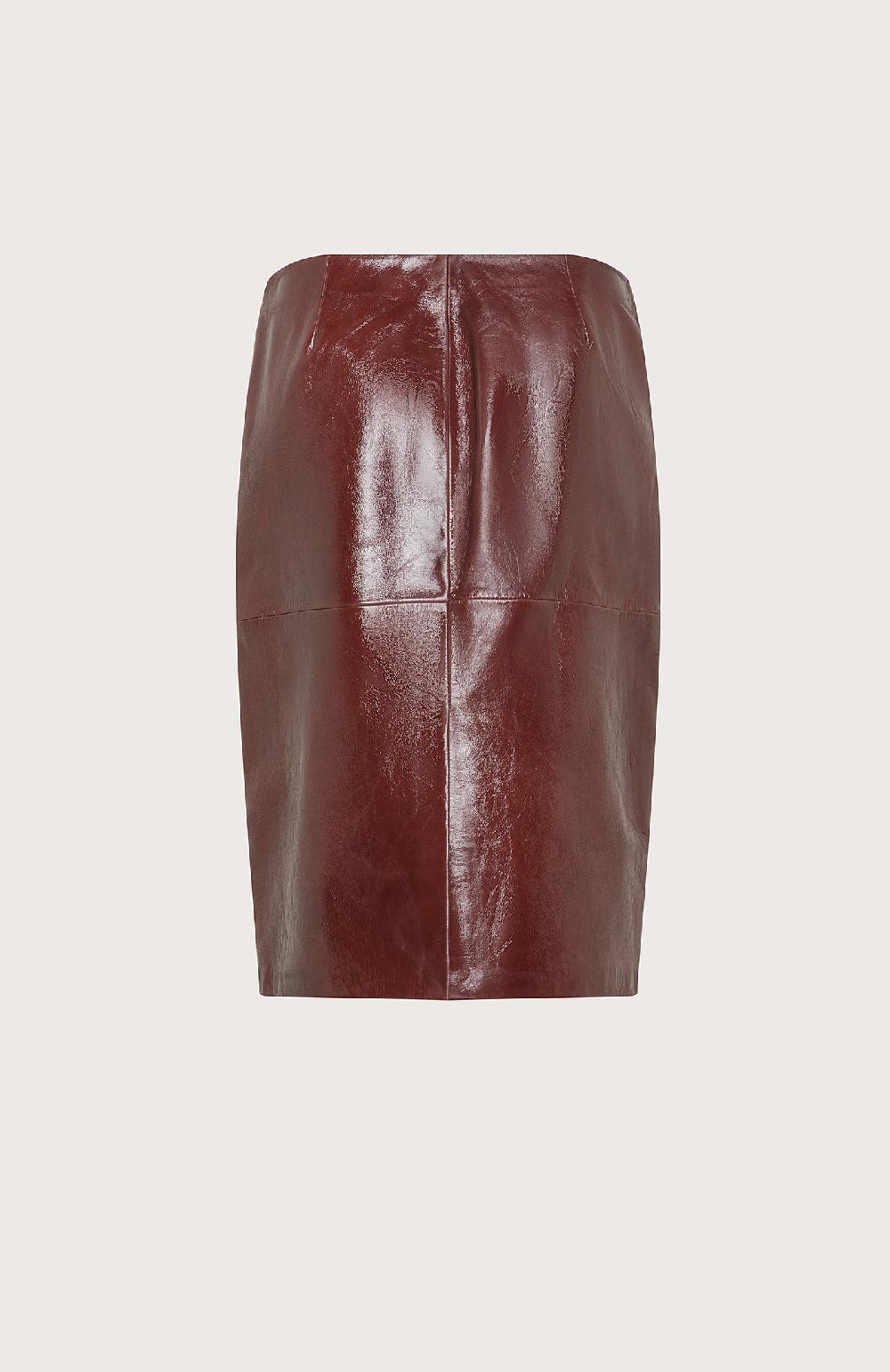 Seventy Gonna tubino in pelle effetto vintage - Col. Marrone In Linea
