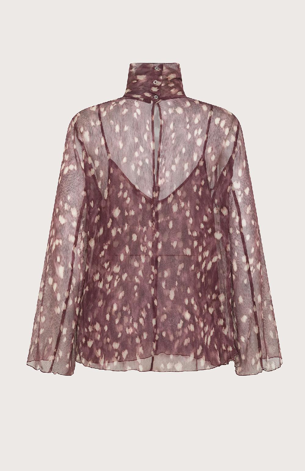 Seventy Blusa semitrasparente in creponne stampato - Col. Rosso Sottocosto