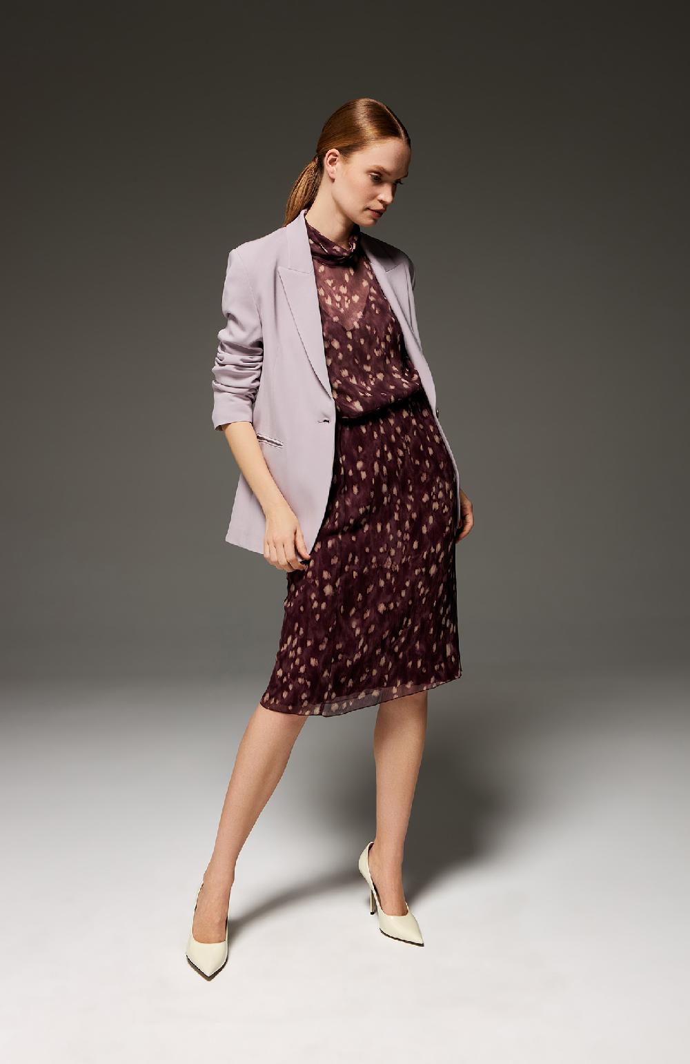 Seventy Blusa semitrasparente in creponne stampato - Col. Rosso Sottocosto