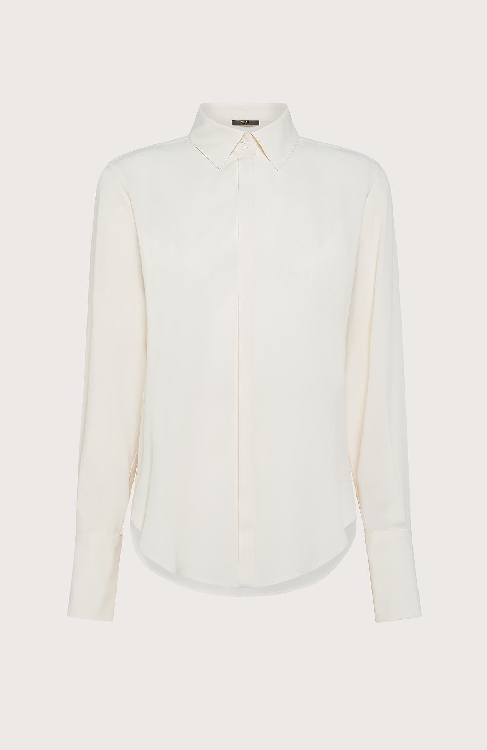 Seventy Camicia tinta unita in misto seta - Col. Neutro In Vendita