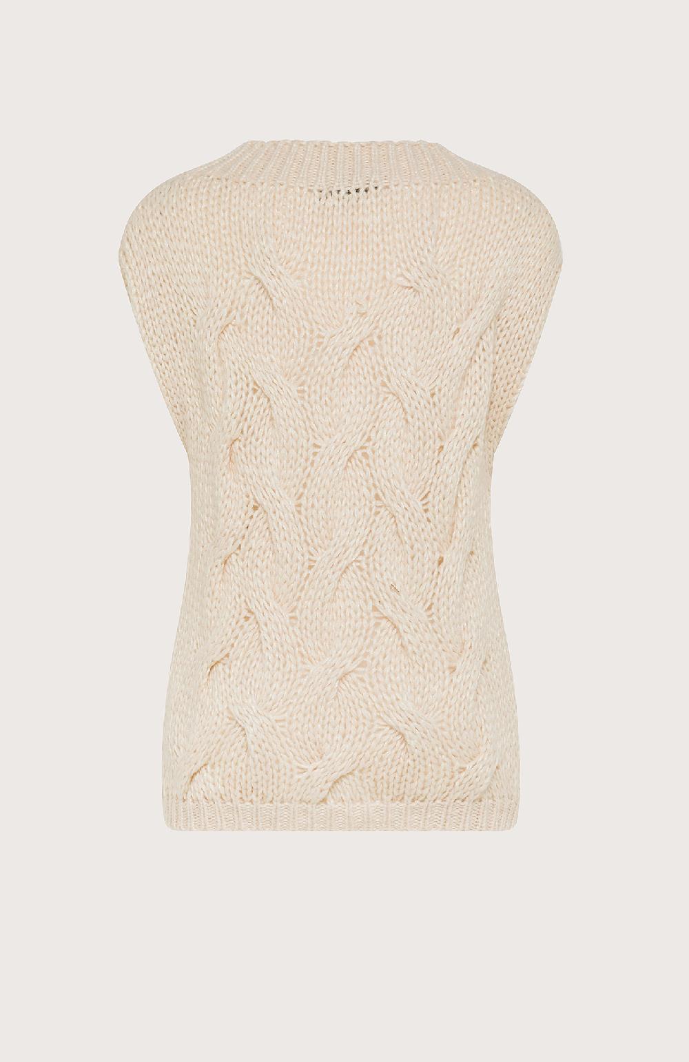 Seventy Gilet girocollo over a trecce - Col. Neutro Saldi
