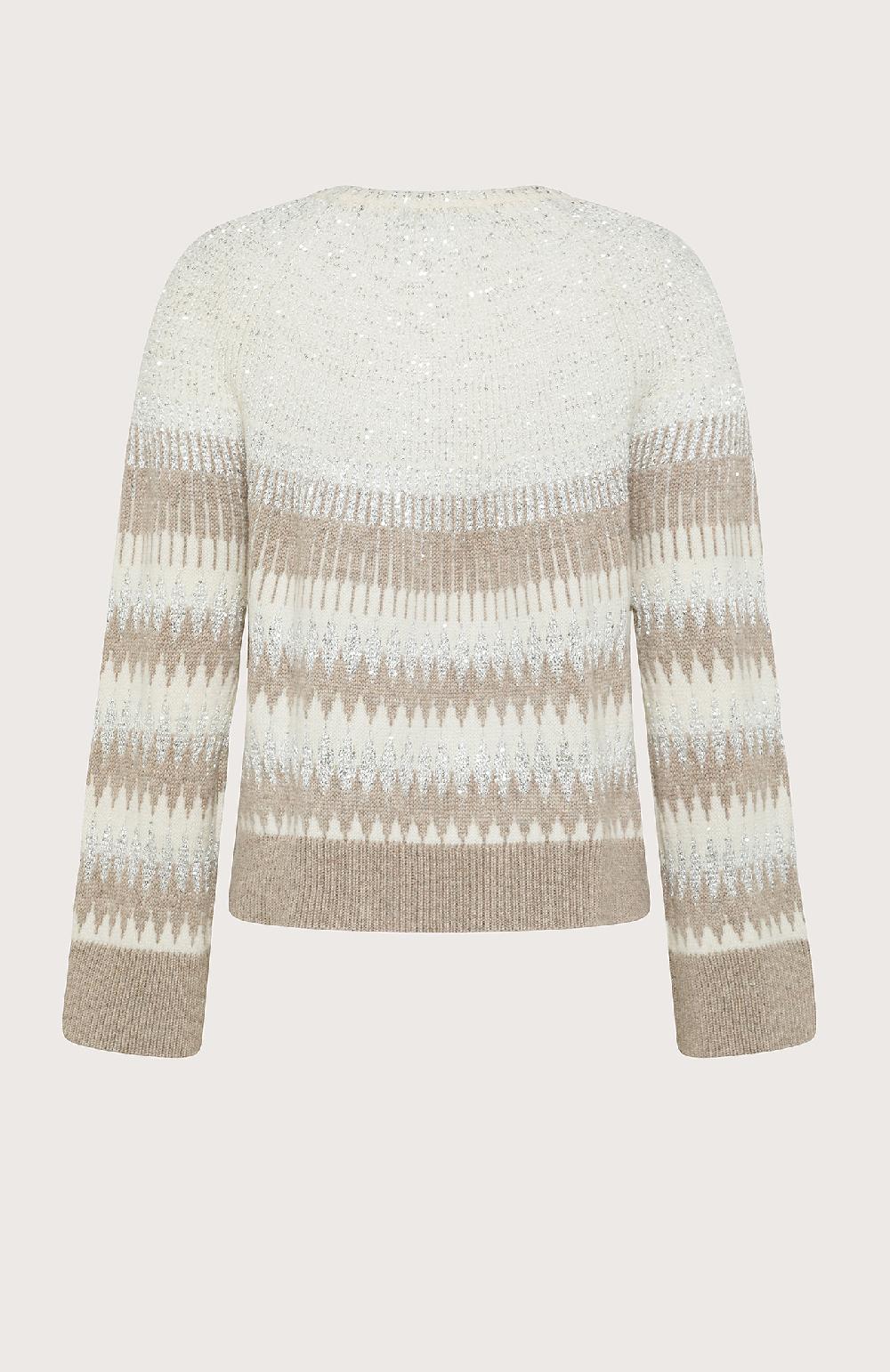 Seventy Maglia girocollo intarsiata con paillettes - Col. Grigio Vendita Economica