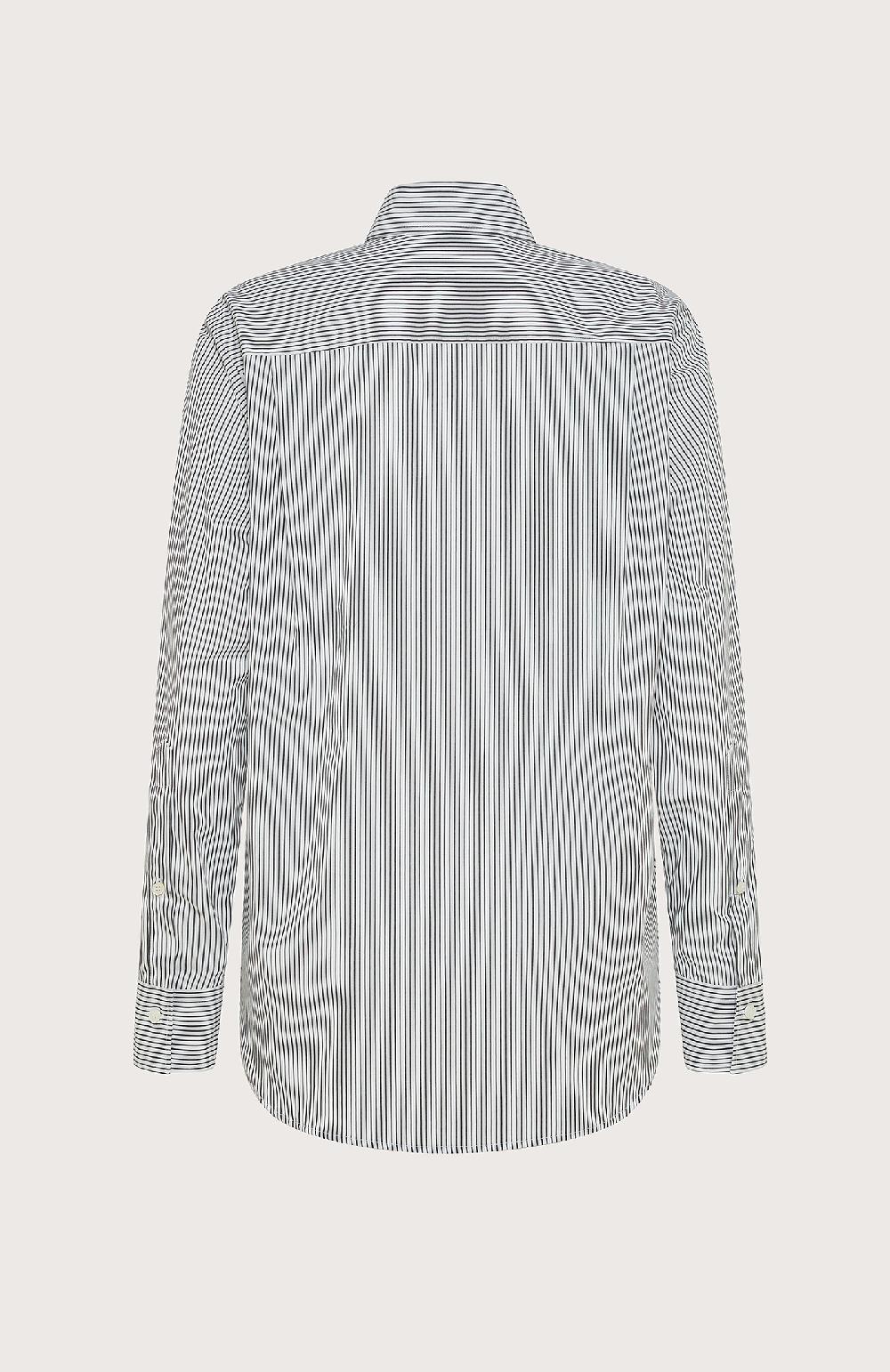 Seventy Camicia in cotone a righe - Col. Nero Prezzo Ridotto
