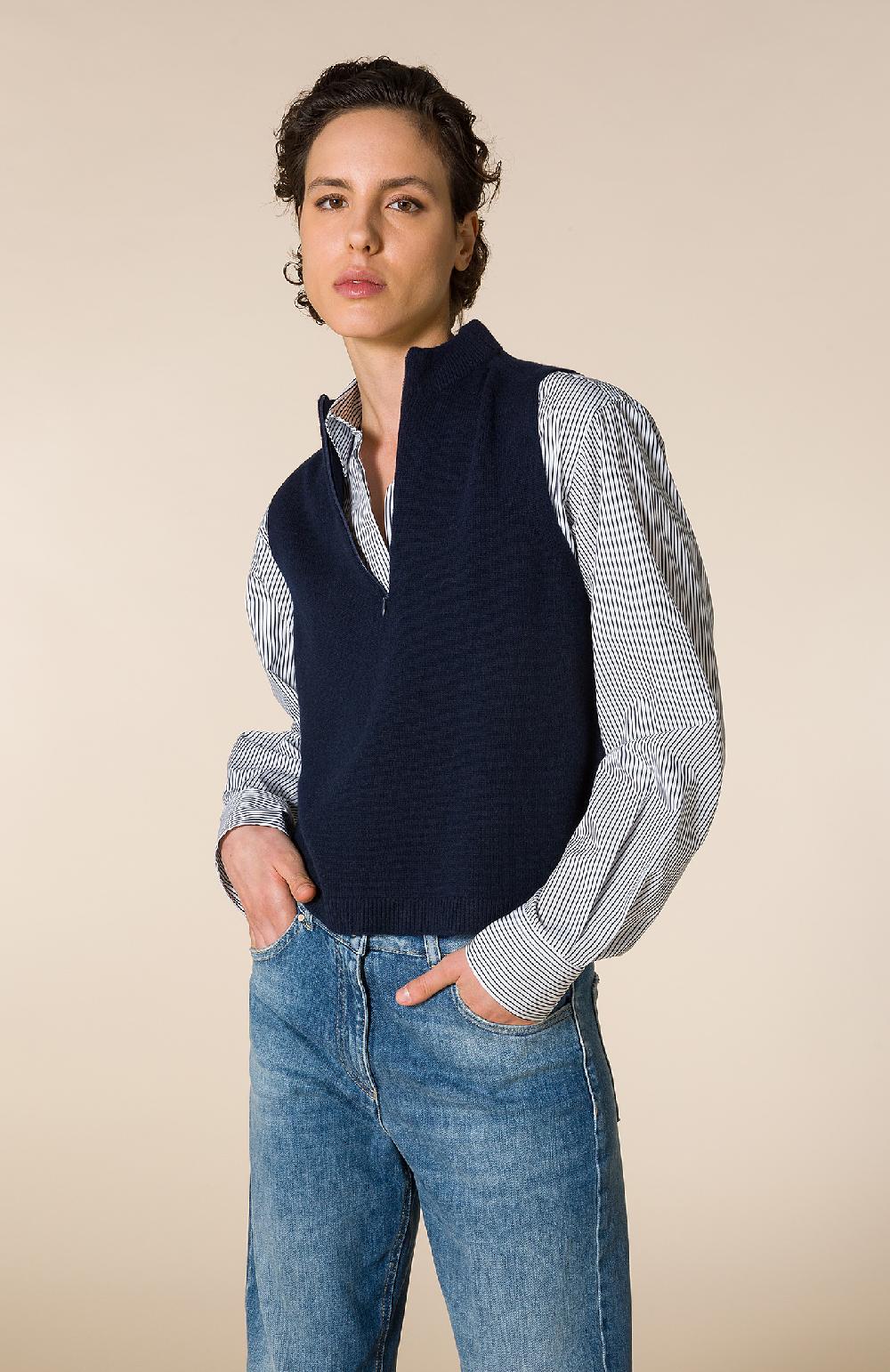 Seventy Camicia in cotone a righe - Col. Nero Prezzo Ridotto