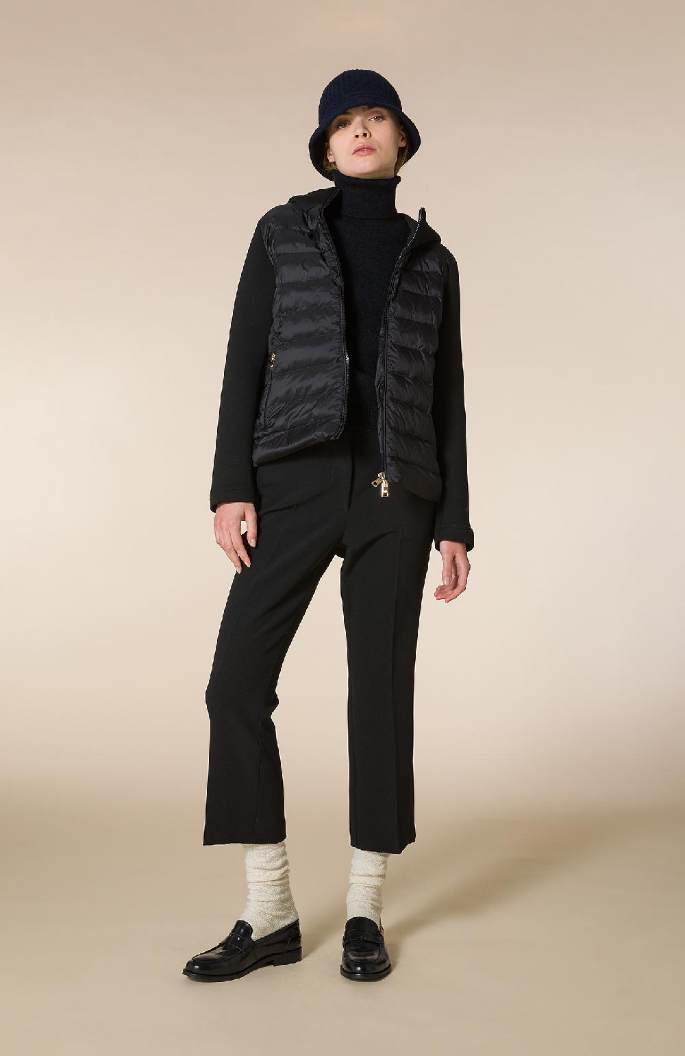 Seventy Pantalone zampetta in tecnico bielastic. - Col. Nero Sottocosto