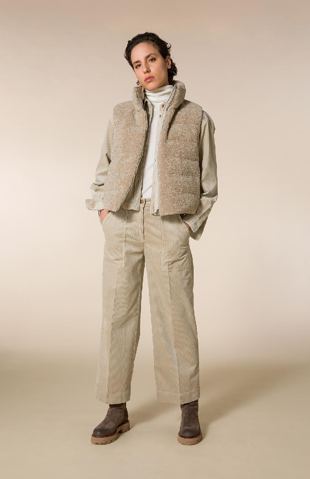 Seventy Gilet smanicato in ecopelliccia con retro in piumino - Col. Neutro Offerta speciale della fabbrica