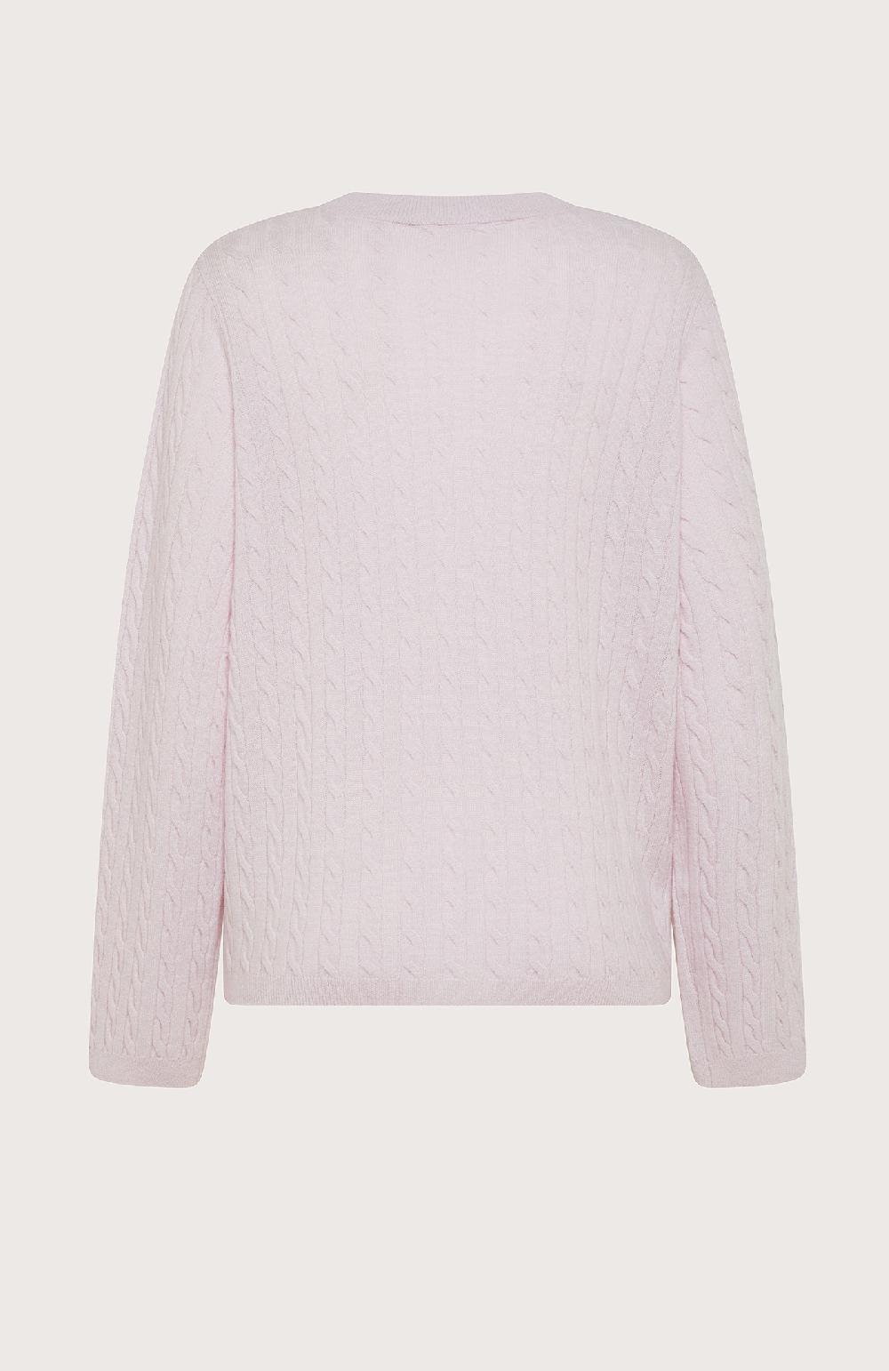 Seventy Maglione girocollo a trecce in 100% lana - Col. Rosa Saldi Di Fabbrica