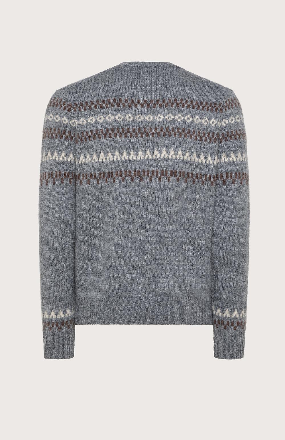 Seventy Maglione girocollo in jacquard misto lana - Col. Grigio Qualità